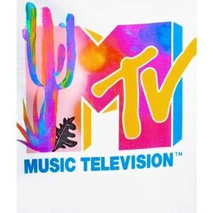 MTV - NWOT - M Sz Large Officially Licensed Festival (Cactus & Aloe) Logo Tee